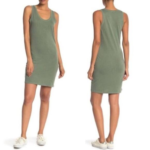 $159 Frame Denim Faded Army Green Short Mini Casual Tank Dress - S - Picture 1 of 5
